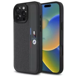   BMW BMHCP16L23PUPVA M Perforated Tricolor Detail Line tok iPhone 16 Pro - antracitszürke
