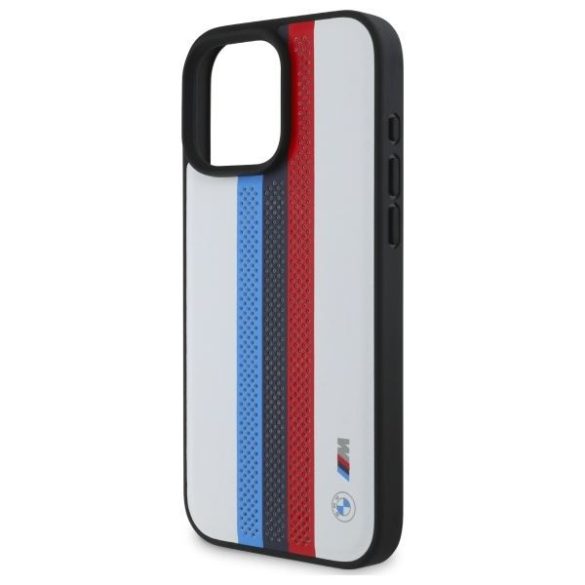 BMW BMHMP16X23PUPTH M Perforated Tricolor Printed Stripes MagSafe tok iPhone 16 Pro Max - fehér