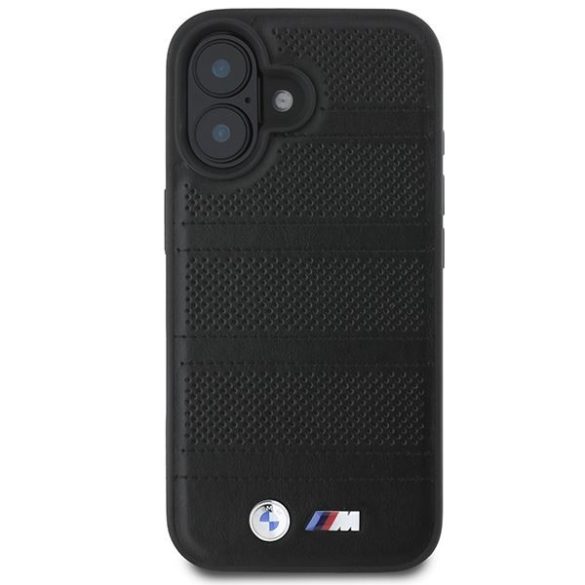 BMW BMHMP16S23PUSPK M Perforated And Stitched Line MagSafe tok iPhone 16 - fekete