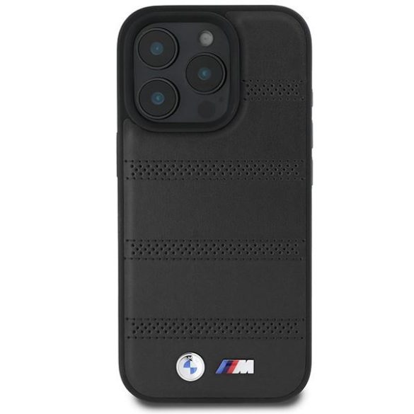 BMW BMHMP16L23PUSPK M Perforated And Stitched Line MagSafe tok iPhone 16 Pro - fekete