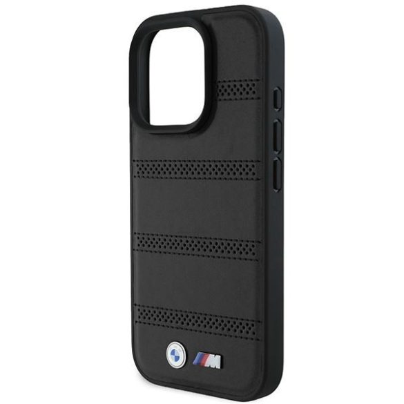 BMW BMHMP16L23PUSPK M Perforated And Stitched Line MagSafe tok iPhone 16 Pro - fekete