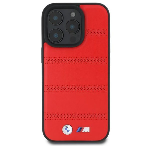 BMW BMHMP16L23PUSPR M Perforated And Stitched Line MagSafe tok iPhone 16 Pro - piros