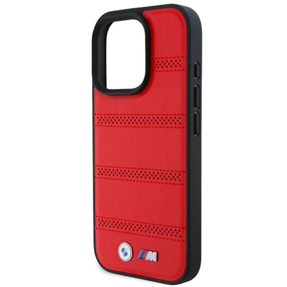 BMW BMHMP16L23PUSPR M Perforated And Stitched Line MagSafe tok iPhone 16 Pro - piros