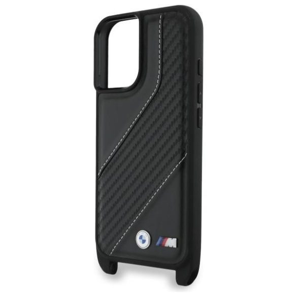 BMW BMHCP16S23PSCCK M Edition Carbon Stripe & Strap keménytok iPhone 16 - fekete