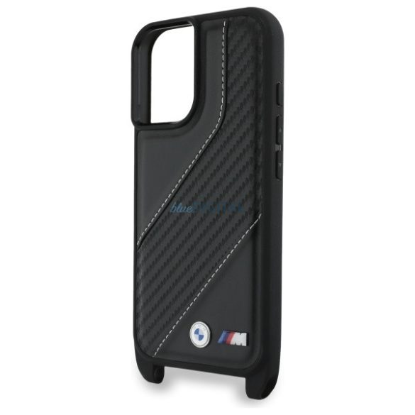 BMW BMHCP16M23PSCCK M Edition Carbon Stripe & Strap keménytok iPhone 16 Plus - fekete