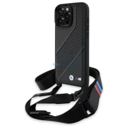   BMW BMHCP16X23PSCCK M Edition Carbon Stripe & Strap keménytok iPhone 16 Pro Max - fekete