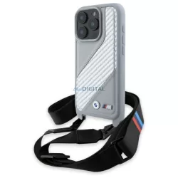   BMW BMHCP16X23PSCCG M Edition Carbon Stripe & Strap keménytok iPhone 16 Pro Max - szürke