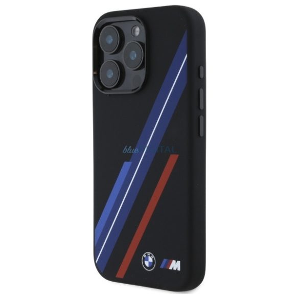 BMW BMHMP16L23SSPK Silicone Random Lines MagSafe-kompatibilis keménytok iPhone 16 Pro - fekete