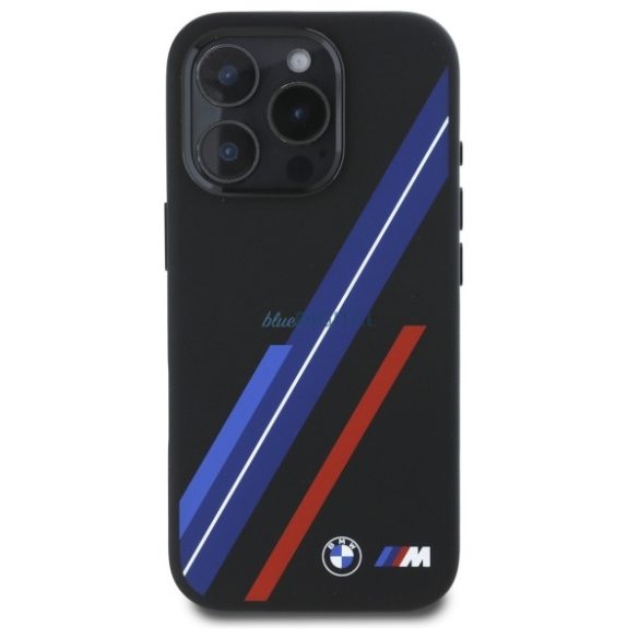 BMW BMHMP16L23SSPK Silicone Random Lines MagSafe-kompatibilis keménytok iPhone 16 Pro - fekete