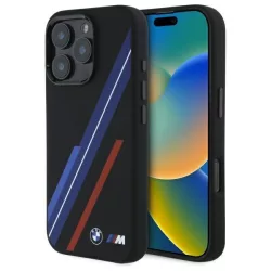   BMW BMHMP16X23SSPK Silicone Random Lines MagSafe-kompatibilis keménytok iPhone 16 Pro Max - fekete