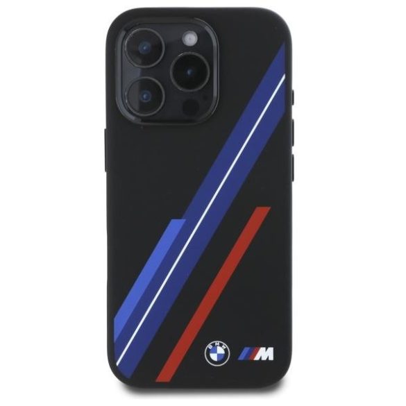 BMW BMHMP16X23SSPK Silicone Random Lines MagSafe-kompatibilis keménytok iPhone 16 Pro Max - fekete