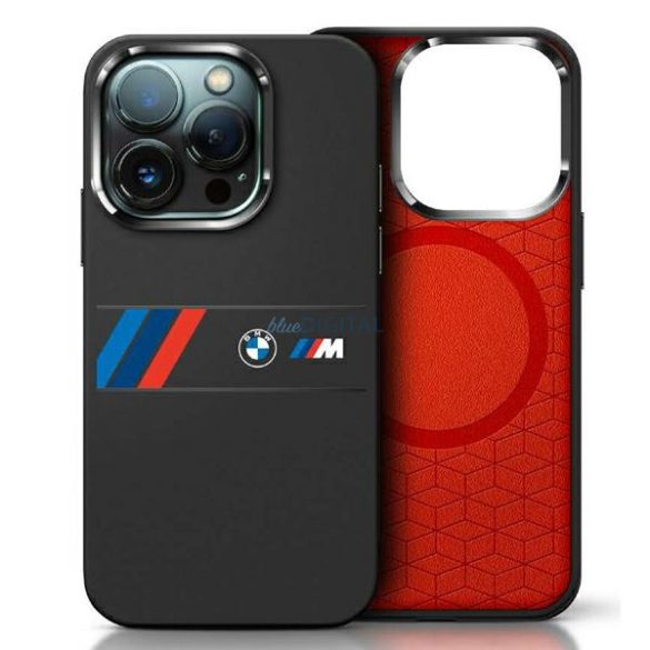 BMW BMHMP16X23SAXK Silicone Middle Stripe MagSafe-kompatibilis keménytok iPhone 16 Pro Max - fekete