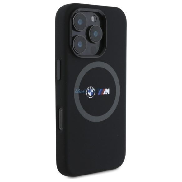 BMW BMHMP16L23SROK M Silicone Printed Ring MagSafe-kompatibilis keménytok iPhone 16 Pro - fekete