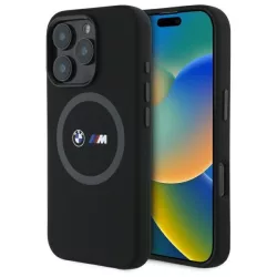   BMW BMHMP16X23SROK M Silicone Printed Ring MagSafe-kompatibilis keménytok iPhone 16 Pro Max - fekete
