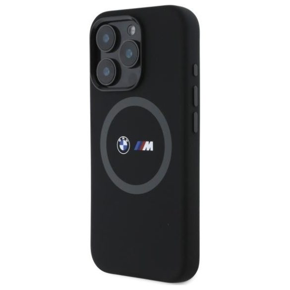 BMW BMHMP16X23SROK M Silicone Printed Ring MagSafe-kompatibilis keménytok iPhone 16 Pro Max - fekete