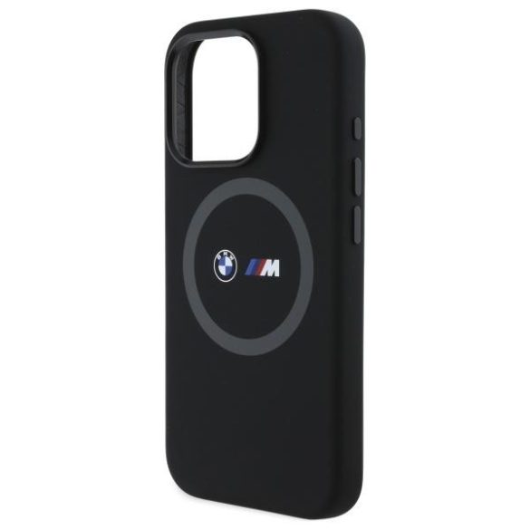 BMW BMHMP16X23SROK M Silicone Printed Ring MagSafe-kompatibilis keménytok iPhone 16 Pro Max - fekete