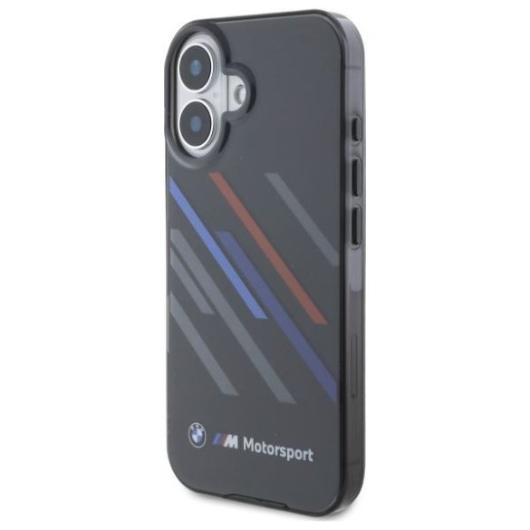 BMW BMHCP16S23HTRAK Motosport IML Random Stripes tok iPhone 16 - fekete