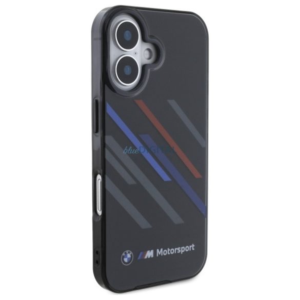 BMW BMHCP16M23HTRAK Motosport IML Random Stripes tok iPhone 16 Plus - fekete