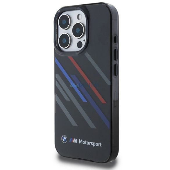 BMW BMHCP16L23HTRAK Motosport IML Random Stripes tok iPhone 16 Pro - fekete