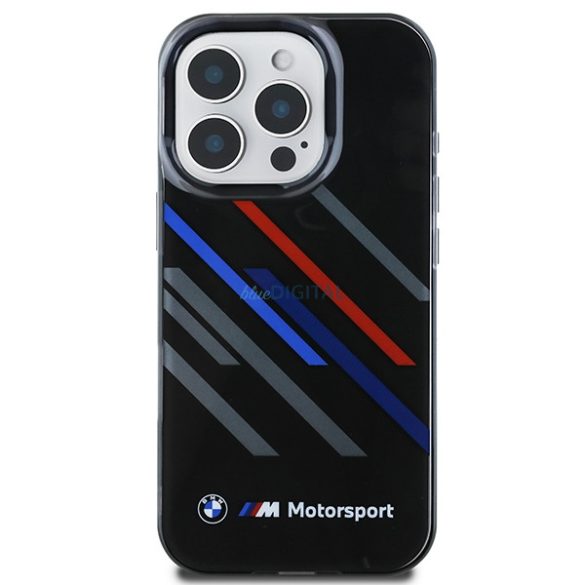 BMW BMHCP16L23HTRAK Motosport IML Random Stripes tok iPhone 16 Pro - fekete