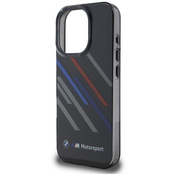 BMW BMHCP16L23HTRAK Motosport IML Random Stripes tok iPhone 16 Pro - fekete