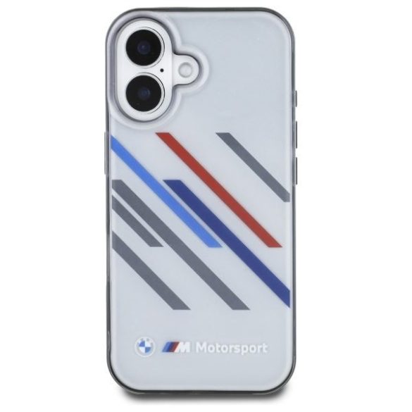 BMW BMHCP16S23HTRAG Motosport IML Random Stripes tok iPhone 16 - szürke