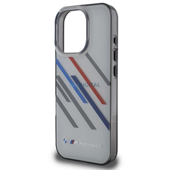 BMW BMHCP16L23HTRAG Motosport IML Random Stripes tok iPhone 16 Pro - szürke