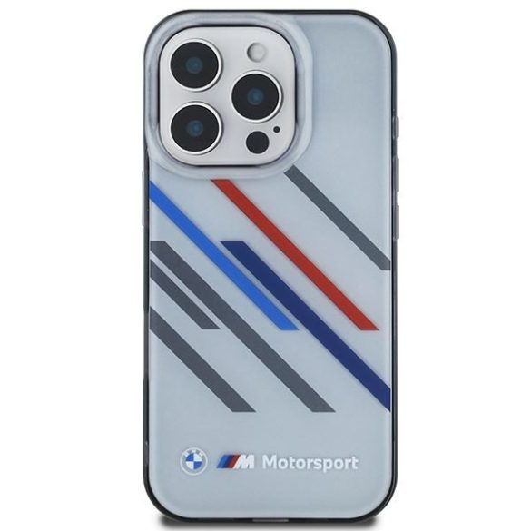 BMW BMHCP16X23HTRAG Motosport IML Random Stripes tok iPhone 16 Pro Max - szürke