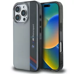   BMW BMHCP16L23HTFEG Motosport IML Vertical Stripe tok iPhone 16 Pro - szürke