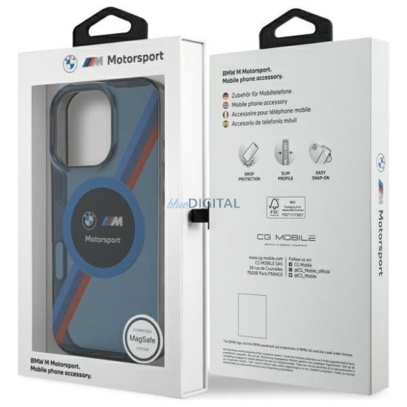 BMW BMHMP16L23HTPUV Motosport IML Circle MagSafe tok iPhone 16 Pro - tengerészkék