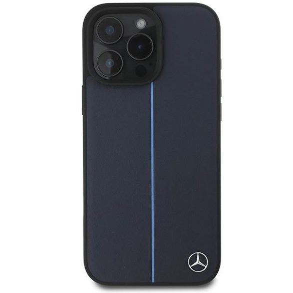 Mercedes MEHMP16X23RURBV MB Blue Line Leather MagSafe keménytok iPhone 16 Pro Max - tengerészkék