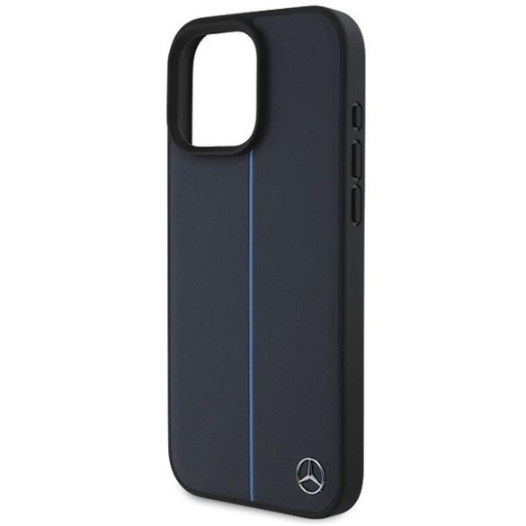 Mercedes MEHMP16X23RURBV MB Blue Line Leather MagSafe keménytok iPhone 16 Pro Max - tengerészkék