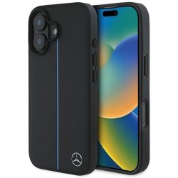   Mercedes MEHMP16S23RURBK MB Blue Line Leather MagSafe keménytok iPhone 16 - fekete
