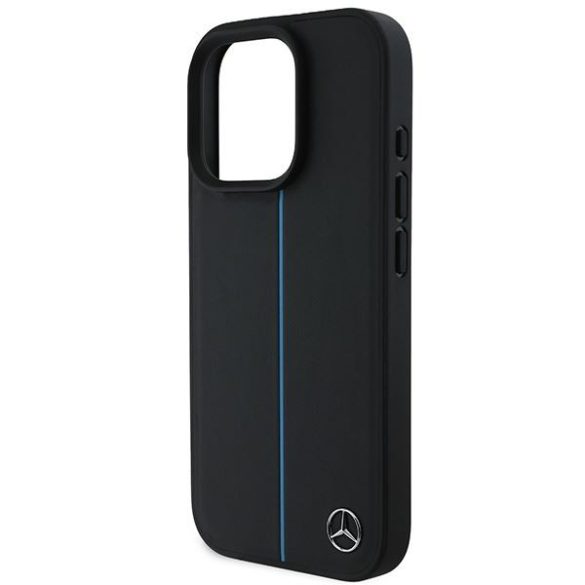 Mercedes MEHMP16L23RURBK MB Blue Line Leather MagSafe keménytok iPhone 16 Pro - fekete