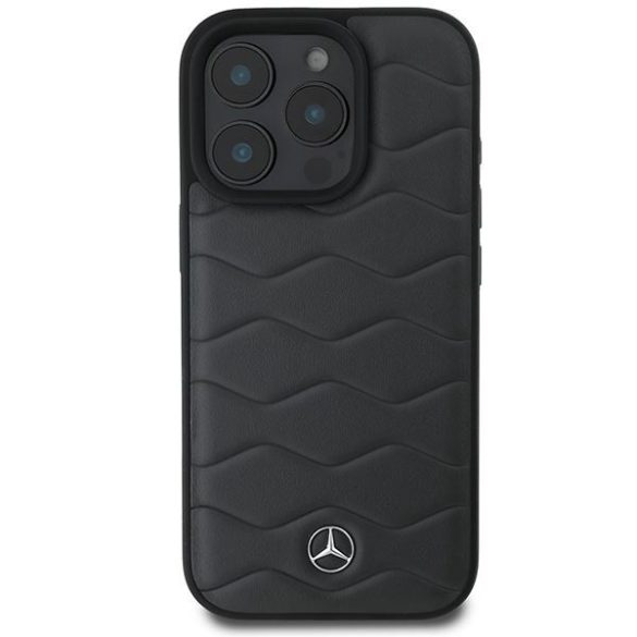 Mercedes MEHCP16X23RWRSA MB Waves Leather keménytok iPhone 16 Pro Max - antracitszürke