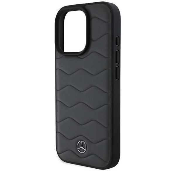 Mercedes MEHCP16X23RWRSA MB Waves Leather keménytok iPhone 16 Pro Max - antracitszürke