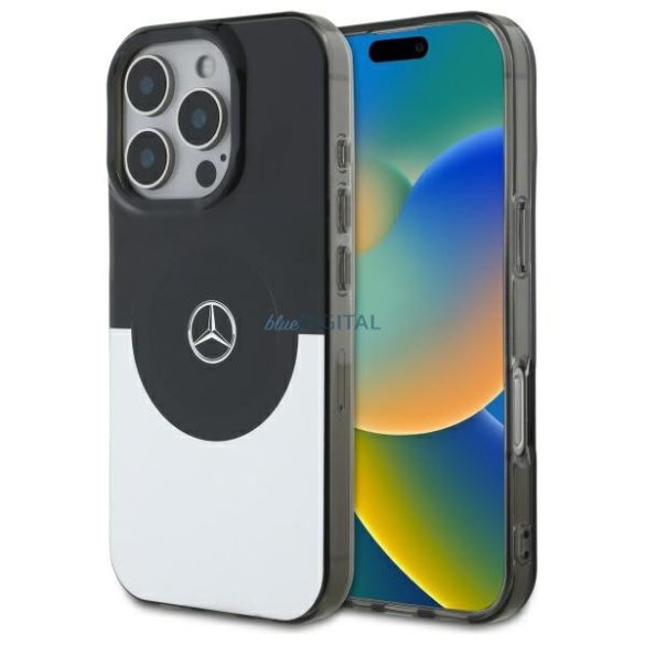 Mercedes MEHMP16L23HBIGK Double Layer BiColor MagSafe-kompatibilis keménytok iPhone 16 Pro - fekete