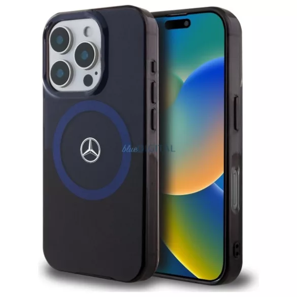 Mercedes MEHMP16X23HBIKV MB Double Layer BiColor MagSafe-kompatibilis keménytok iPhone 16 Pro Max - fekete