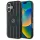 Mercedes MEHMP16S23HRSK MB Double Layer Crossed Lines MagSafe-kompatibilis keménytok iPhone 16 - fekete