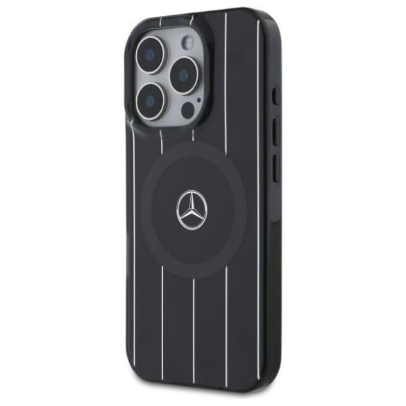 Mercedes MEHMP16L23HRSK MB Double Layer Crossed Lines MagSafe keménytok iPhone 16 Pro - fekete