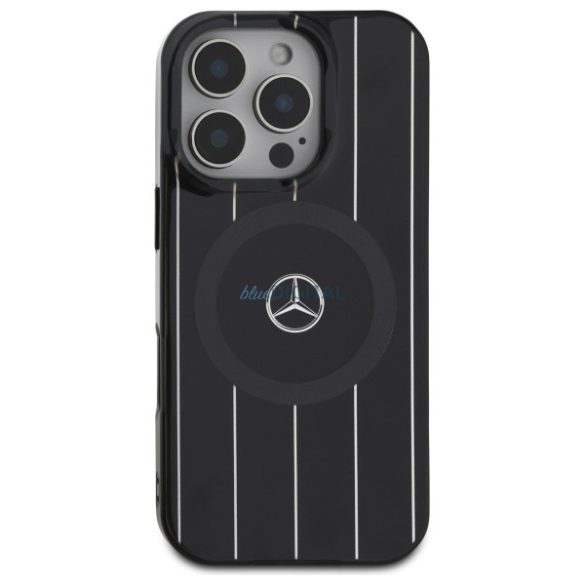 Mercedes MEHMP16L23HRSK MB Double Layer Crossed Lines MagSafe keménytok iPhone 16 Pro - fekete