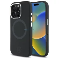   Mercedes MEHMP16L23SUTTK Silicone Tonal Logo MagSafe-kompatibilis keménytok iPhone 16 Pro - fekete