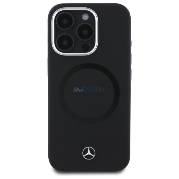 Mercedes MEHMP16L23SUTTK Silicone Tonal Logo MagSafe-kompatibilis keménytok iPhone 16 Pro - fekete