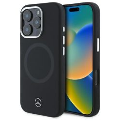   Mercedes MEHMP16X23SUTTK Silicone Tonal Logo MagSafe-kompatibilis keménytok iPhone 16 Pro - fekete