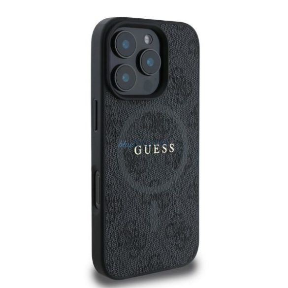 Guess GUHMP16XG4GFRK MagSafe PU 4G Ring Classic Logo keménytok iPhone 16 Pro Max - fekete