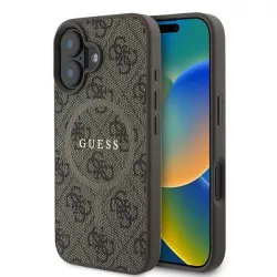   Guess GUHMP16MG4GFRW 4G Ring Classic Logo MagSafe keménytok iPhone 16 Plus - barna