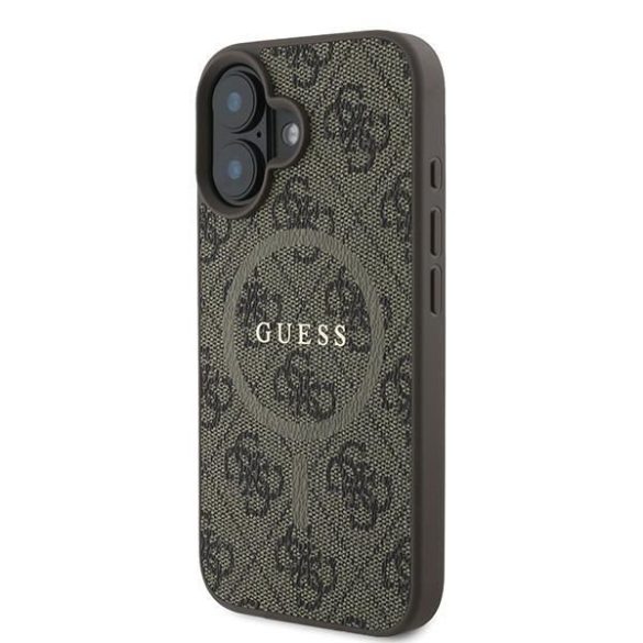 Guess GUHMP16MG4GFRW 4G Ring Classic Logo MagSafe keménytok iPhone 16 Plus - barna