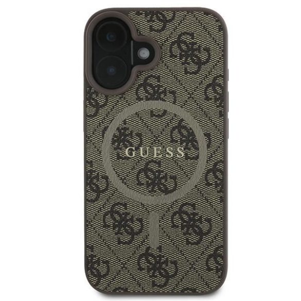 Guess GUHMP16MG4GFRW 4G Ring Classic Logo MagSafe keménytok iPhone 16 Plus - barna