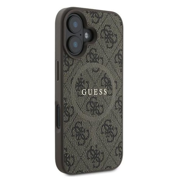 Guess GUHMP16MG4GFRW 4G Ring Classic Logo MagSafe keménytok iPhone 16 Plus - barna