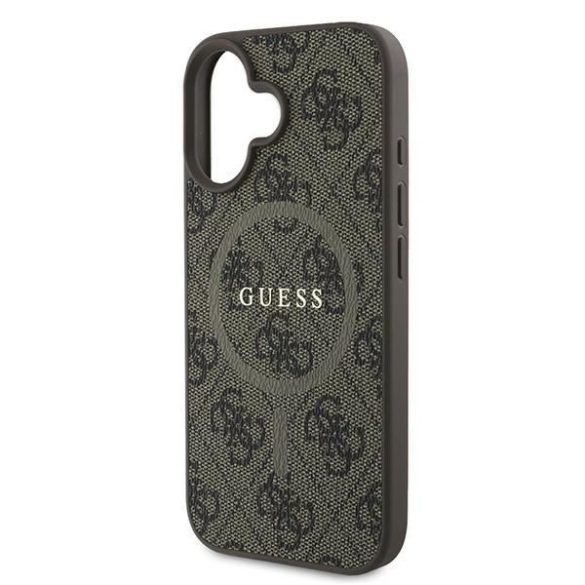 Guess GUHMP16MG4GFRW 4G Ring Classic Logo MagSafe keménytok iPhone 16 Plus - barna